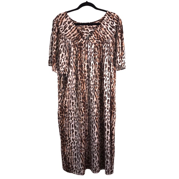 Vintage 1970s Leopard Nightgown Loungewear - Picture 1 of 8